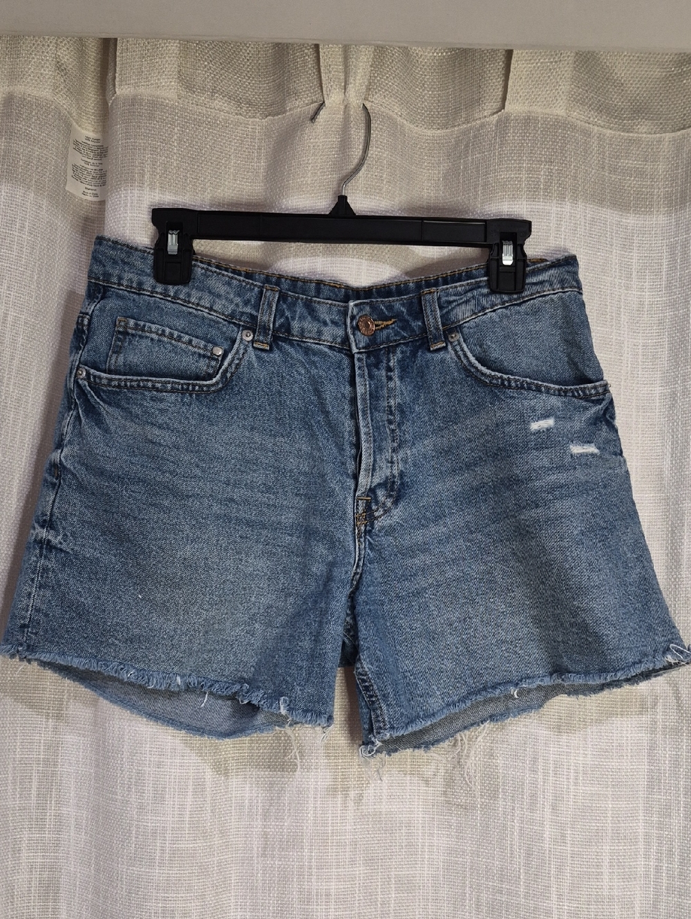 &Denim Boyfriend Shorts Classic Blue Denim Women's Cutoff Button Fly
